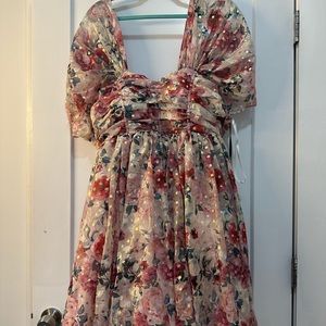 Floral Polkadot Party Dress